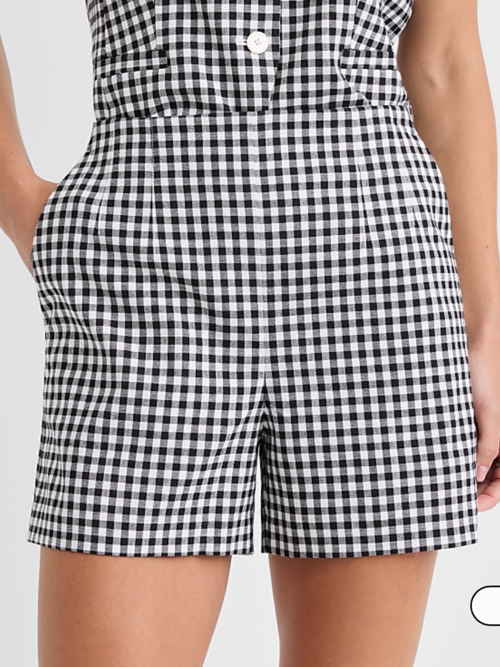 NEW Loft Darted Side Zip Shorts in Gingham Black White Regular 14 NWT